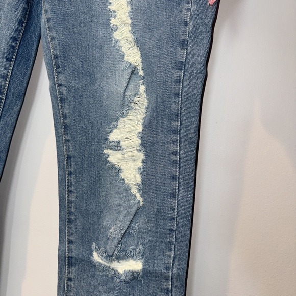 Juicy Couture NWT Pink JC Belt Look Scarf Med Blue Destroyed Venice Jeans Sz‎ 28 - Picture 5 of 11